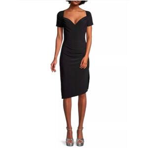 Norma Kamali KAMALIKULTURE Black Sweetheart Side Drape Dress, Women's Med NWOT